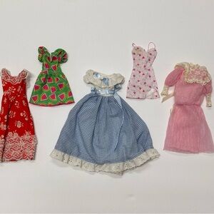 Lot/5 BARBIE Doll Dresses -Watermelon, Hearts, Hawaiian, Little Debbie &Pink Mom